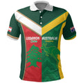 Custom Rugby Australia and Lebanon Polo Shirt Aussie Kangaroos Cedars Together