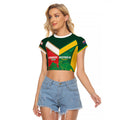 Custom Rugby Australia and Lebanon Raglan Cropped T Shirt Aussie Kangaroos Cedars Together