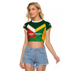 Custom Rugby Australia and Lebanon Raglan Cropped T Shirt Aussie Kangaroos Cedars Together