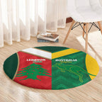 Rugby Australia and Lebanon Round Carpet Aussie Kangaroos Cedars Together