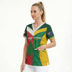 Custom Rugby Australia and Lebanon Scrub Top Aussie Kangaroos Cedars Together