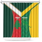 Rugby Australia and Lebanon Shower Curtain Aussie Kangaroos Cedars Together