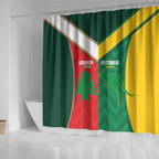 Rugby Australia and Lebanon Shower Curtain Aussie Kangaroos Cedars Together