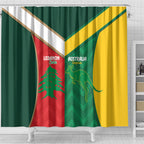 Rugby Australia and Lebanon Shower Curtain Aussie Kangaroos Cedars Together