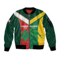 Custom Rugby Australia and Lebanon Sleeve Zip Bomber Jacket Aussie Kangaroos Cedars Together