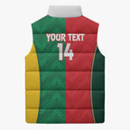 Custom Rugby Australia and Lebanon Sleeveless Puffer Jacket Aussie Kangaroos Cedars Together