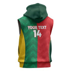 Custom Rugby Australia and Lebanon Sleeveless Zip Hoodie Aussie Kangaroos Cedars Together