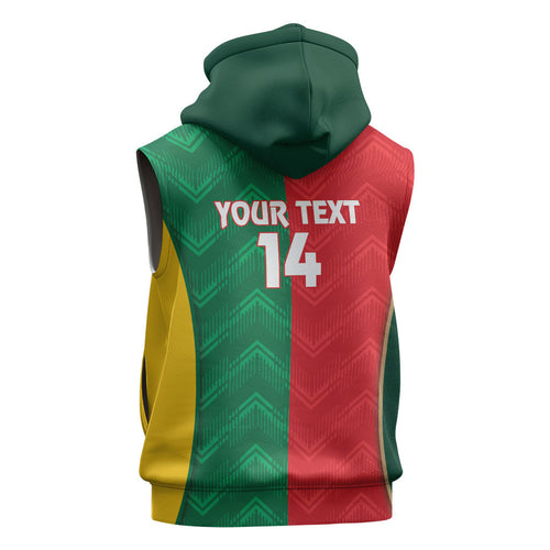 Custom Rugby Australia and Lebanon Sleeveless Zip Hoodie Aussie Kangaroos Cedars Together