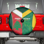 Rugby Australia and Lebanon Spare Tire Cover Aussie Kangaroos Cedars Together