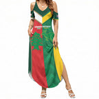 Custom Rugby Australia and Lebanon Summer Maxi Dress Aussie Kangaroos Cedars Together