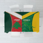 Rugby Australia and Lebanon Tablecloth Aussie Kangaroos Cedars Together