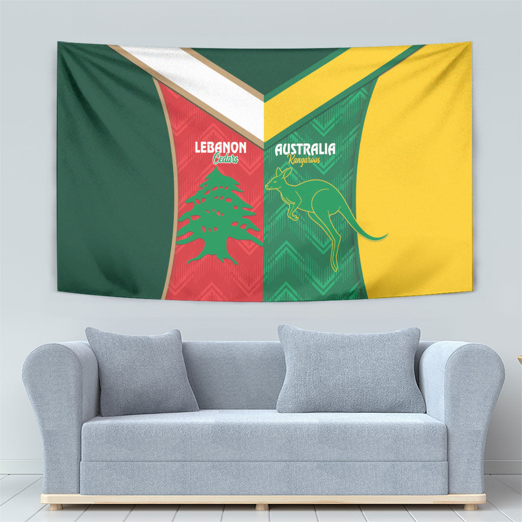 Rugby Australia and Lebanon Tapestry Aussie Kangaroos Cedars Together