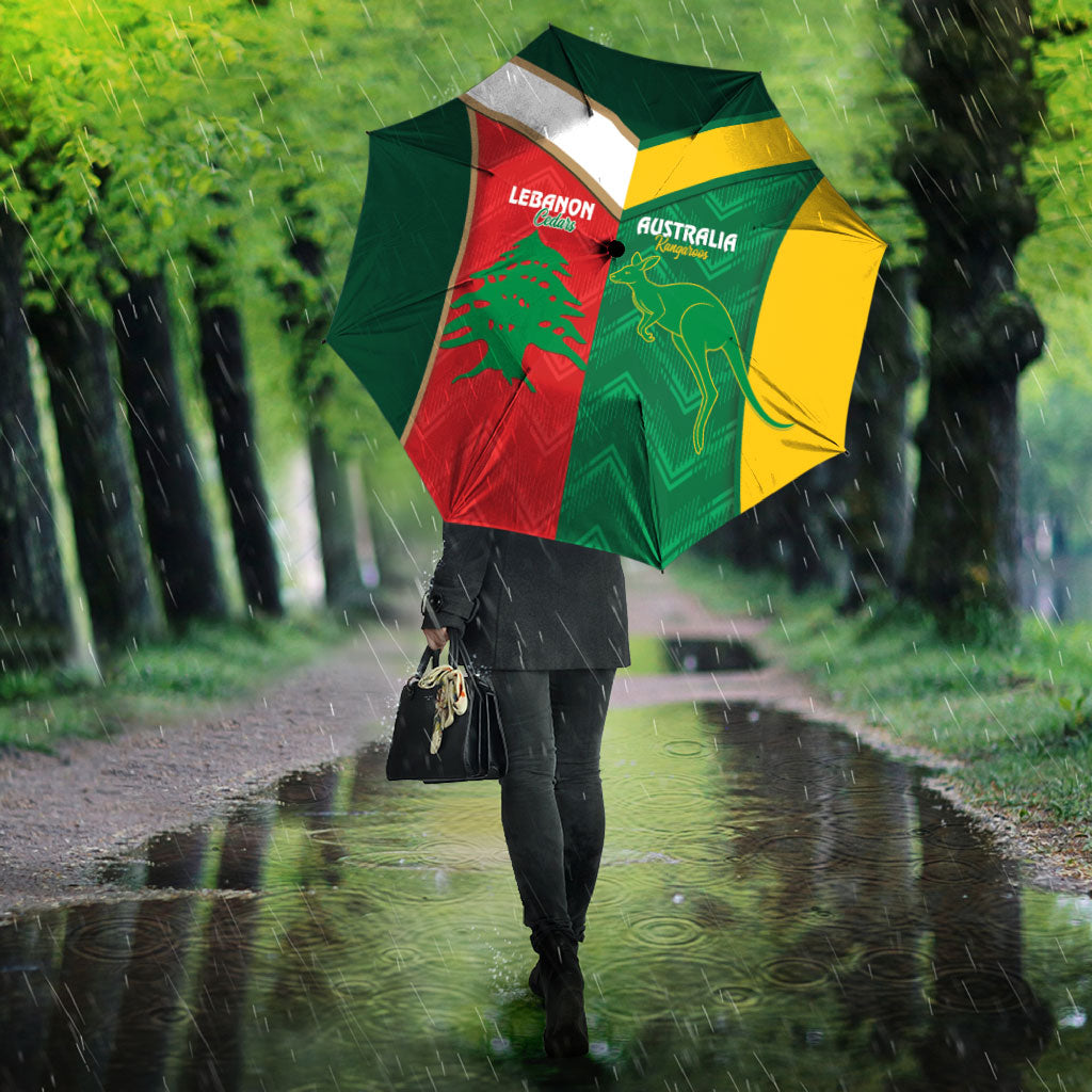 Rugby Australia and Lebanon Umbrella Aussie Kangaroos Cedars Together