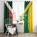 Rugby Australia and Lebanon Window Curtain Aussie Kangaroos Cedars Together