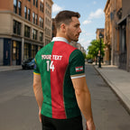 Custom Rugby Australia and Lebanon Zipper Polo Shirt Aussie Kangaroos Cedars Together