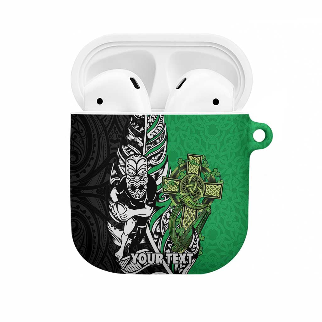 New Zealand and Ireland Rugby Custom AirPods Case Maori Tiki Fern Irish Celtic Cross - Aussie Hoodie