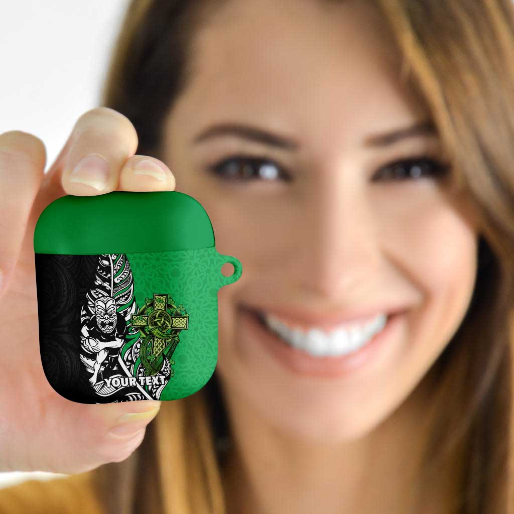 New Zealand and Ireland Rugby Custom AirPods Case Maori Tiki Fern Irish Celtic Cross - Aussie Hoodie