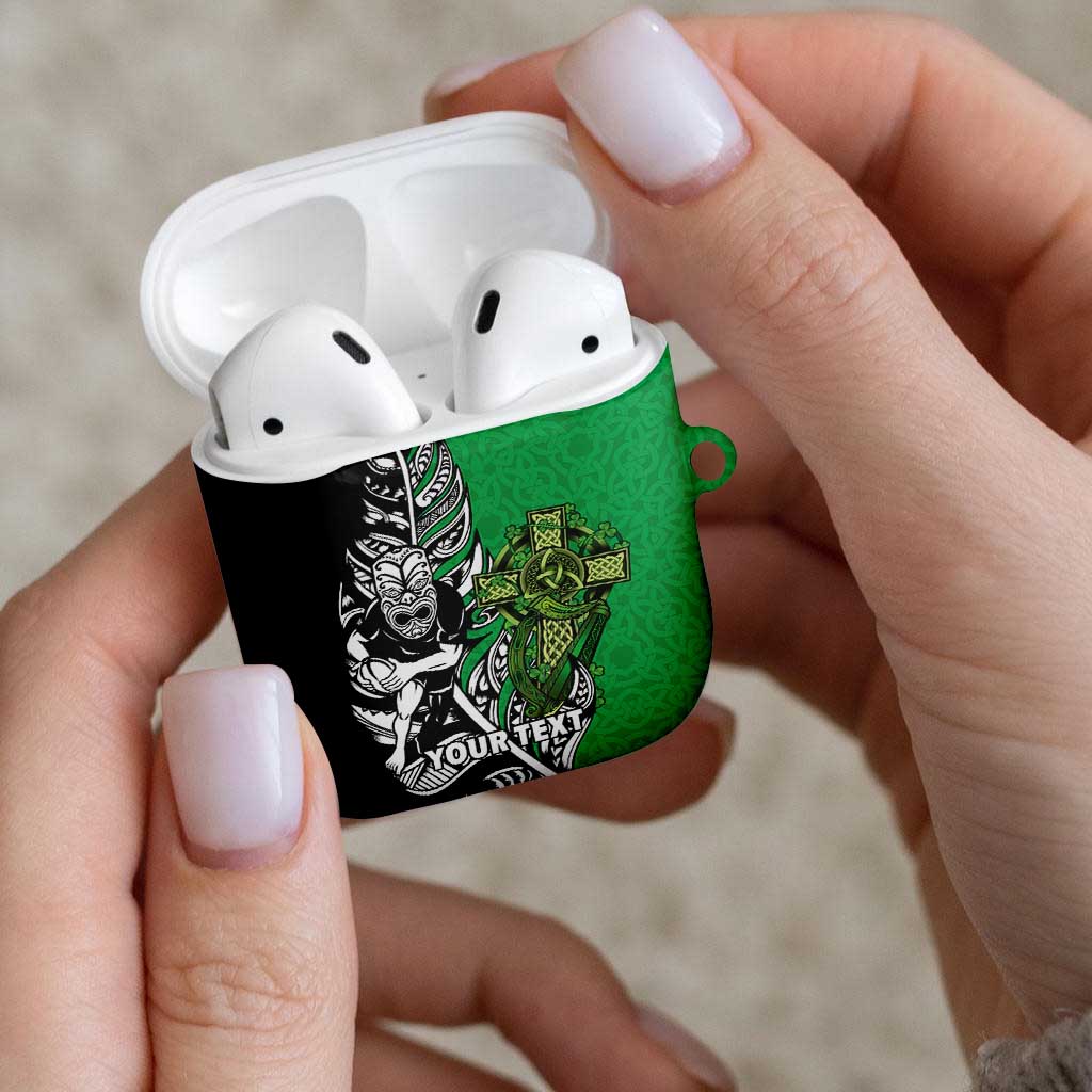 New Zealand and Ireland Rugby Custom AirPods Case Maori Tiki Fern Irish Celtic Cross - Aussie Hoodie