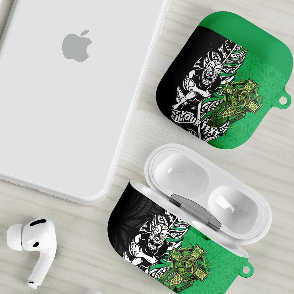 New Zealand and Ireland Rugby Custom AirPods Case Maori Tiki Fern Irish Celtic Cross - Aussie Hoodie