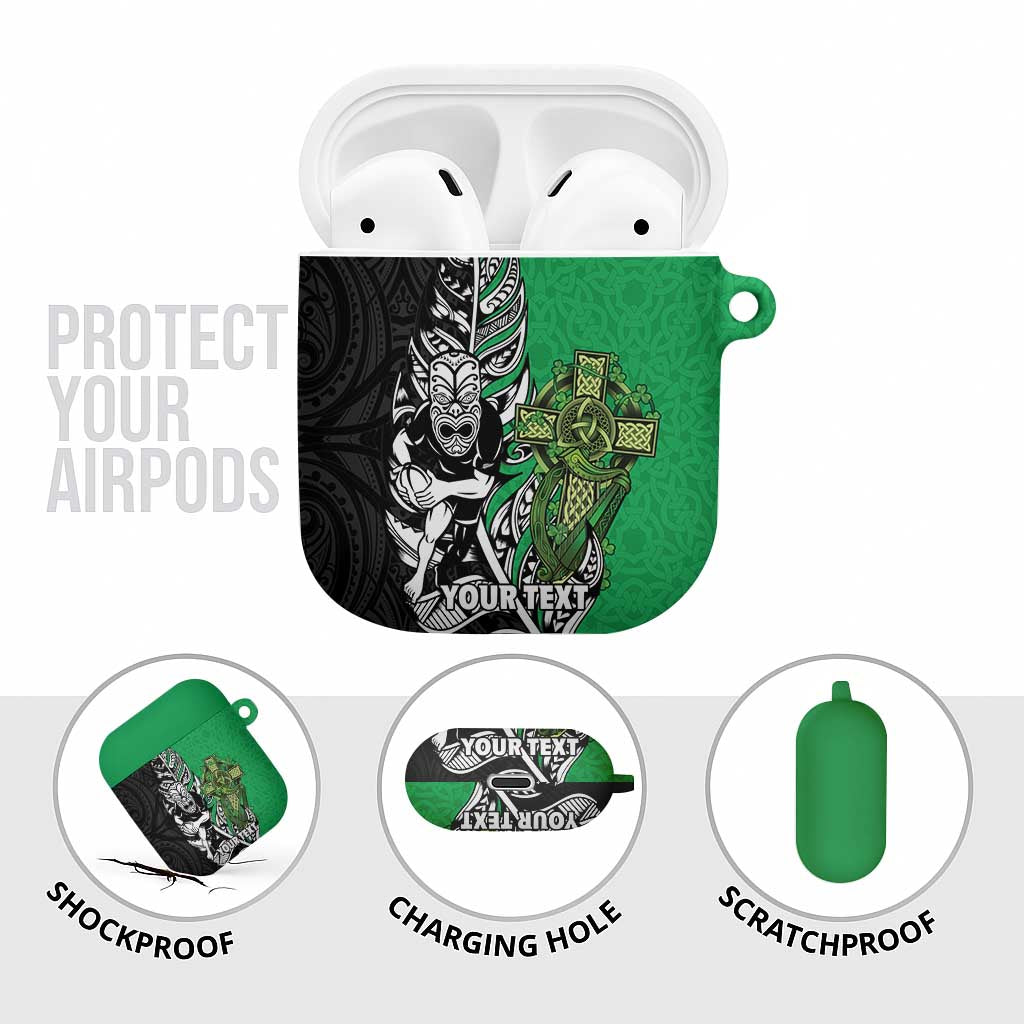 New Zealand and Ireland Rugby Custom AirPods Case Maori Tiki Fern Irish Celtic Cross - Aussie Hoodie