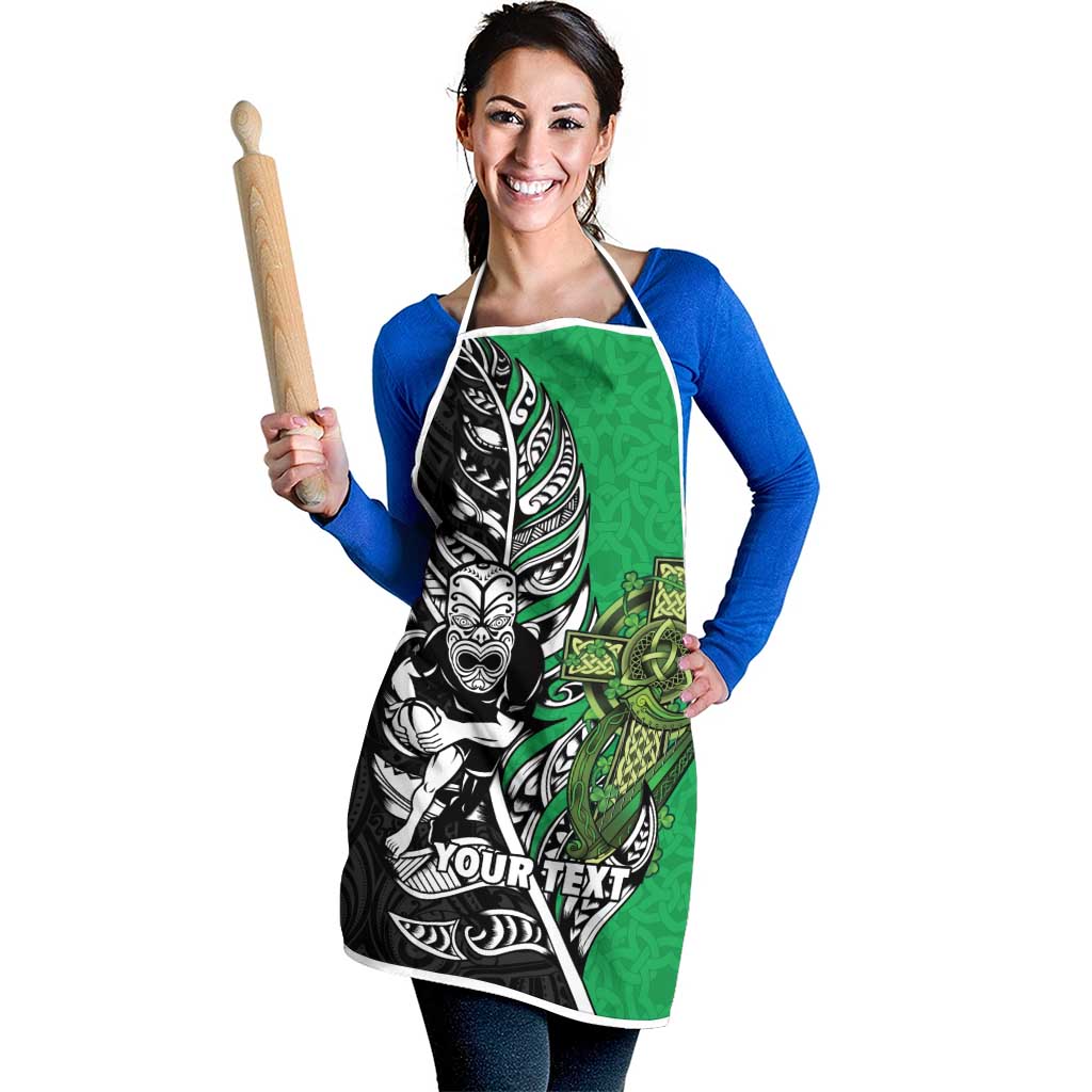 New Zealand and Ireland Rugby Custom Apron Maori Tiki Fern Irish Celtic Cross - Aussie Hoodie