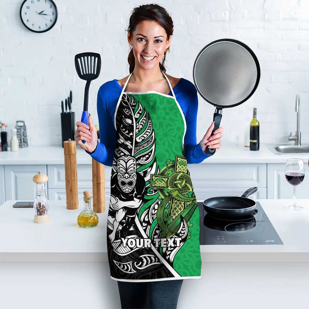 New Zealand and Ireland Rugby Custom Apron Maori Tiki Fern Irish Celtic Cross - Aussie Hoodie