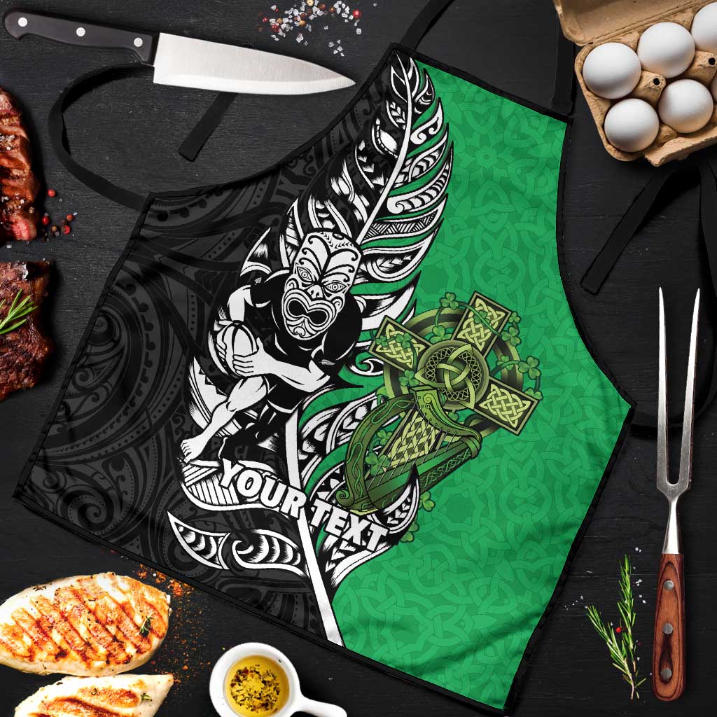 New Zealand and Ireland Rugby Custom Apron Maori Tiki Fern Irish Celtic Cross - Aussie Hoodie
