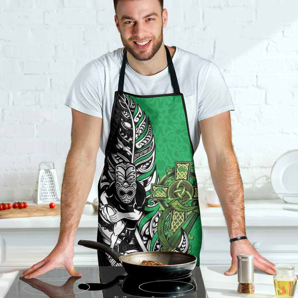 New Zealand and Ireland Rugby Custom Apron Maori Tiki Fern Irish Celtic Cross - Aussie Hoodie