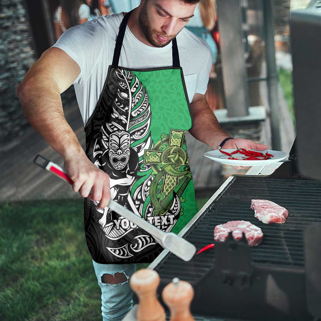 New Zealand and Ireland Rugby Custom Apron Maori Tiki Fern Irish Celtic Cross - Aussie Hoodie