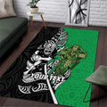 New Zealand and Ireland Rugby Custom Area Rug Maori Tiki Fern Irish Celtic Cross - Aussie Hoodie