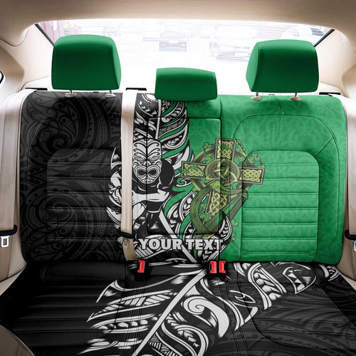 New Zealand and Ireland Rugby Custom Back Car Seat Cover Maori Tiki Fern Irish Celtic Cross - Aussie Hoodie