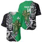 New Zealand and Ireland Rugby Custom Baseball Jersey Maori Tiki Fern Irish Celtic Cross - Aussie Hoodie