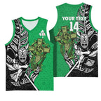 New Zealand and Ireland Rugby Custom Basketball Jersey Maori Tiki Fern Irish Celtic Cross - Aussie Hoodie