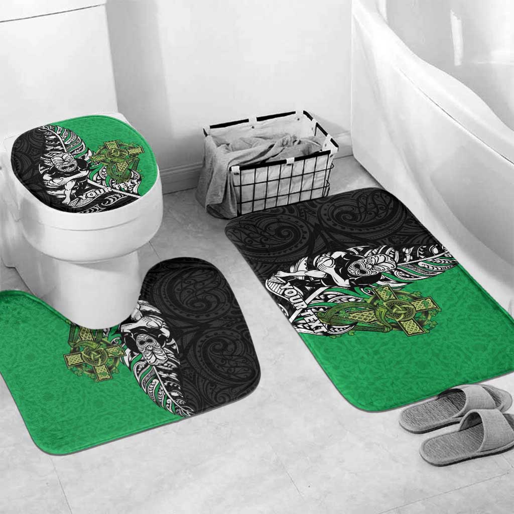 New Zealand and Ireland Rugby Custom Bathroom Set Maori Tiki Fern Irish Celtic Cross - Aussie Hoodie