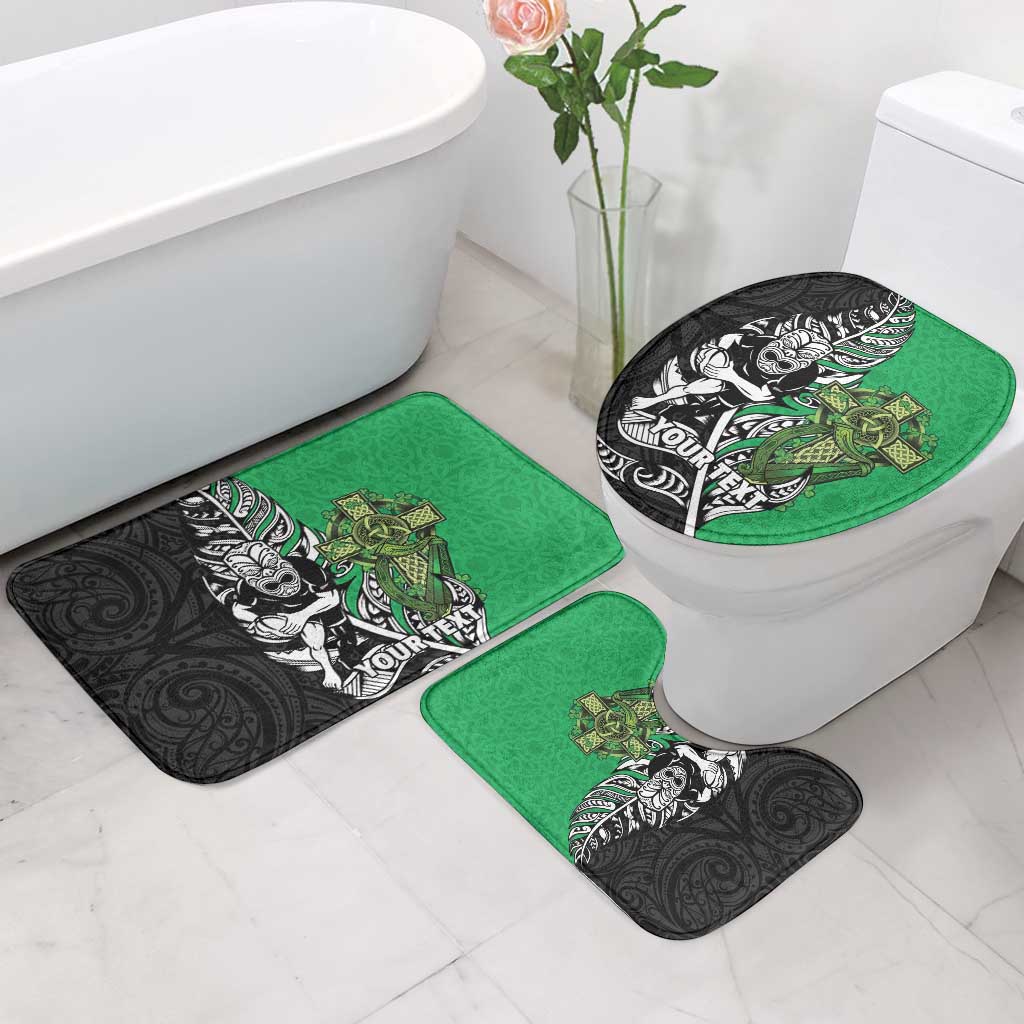 New Zealand and Ireland Rugby Custom Bathroom Set Maori Tiki Fern Irish Celtic Cross - Aussie Hoodie
