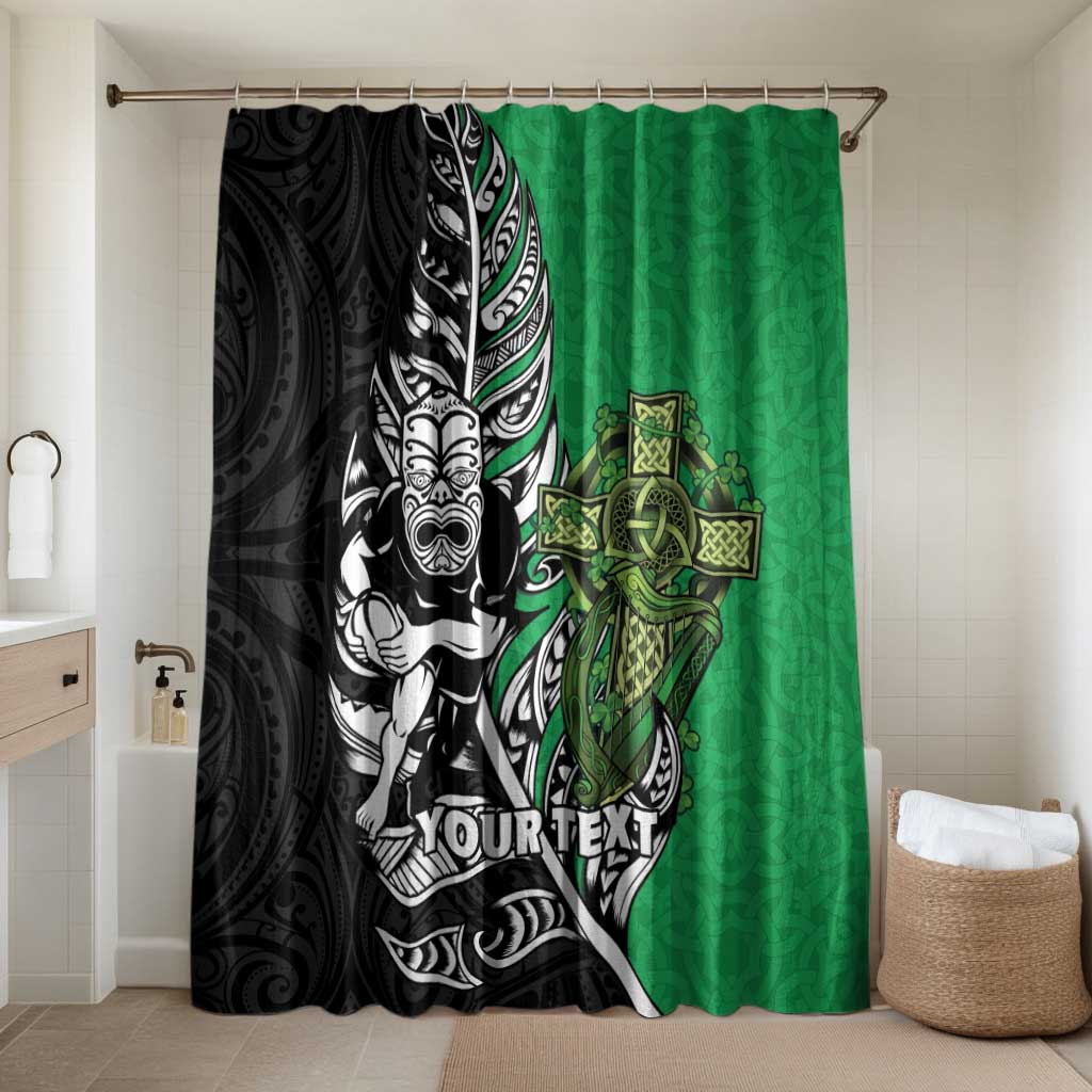New Zealand and Ireland Rugby Custom Bathroom Set Maori Tiki Fern Irish Celtic Cross - Aussie Hoodie