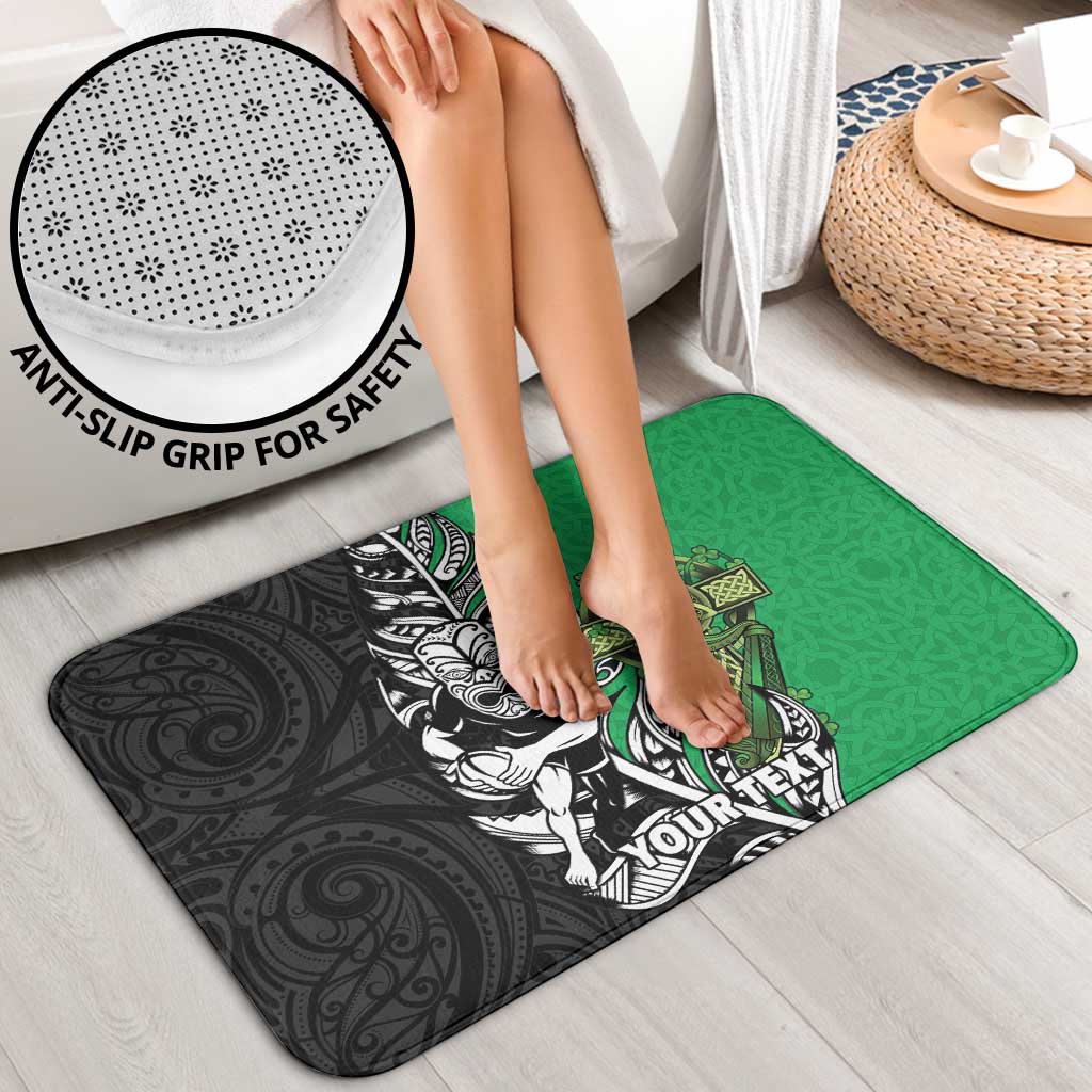 New Zealand and Ireland Rugby Custom Bathroom Set Maori Tiki Fern Irish Celtic Cross - Aussie Hoodie
