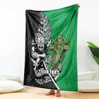 New Zealand and Ireland Rugby Custom Blanket Maori Tiki Fern Irish Celtic Cross - Aussie Hoodie