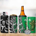 New Zealand and Ireland Rugby 4 in 1 Can Cooler Tumbler Maori Tiki Fern Irish Celtic Cross - Aussie Hoodie