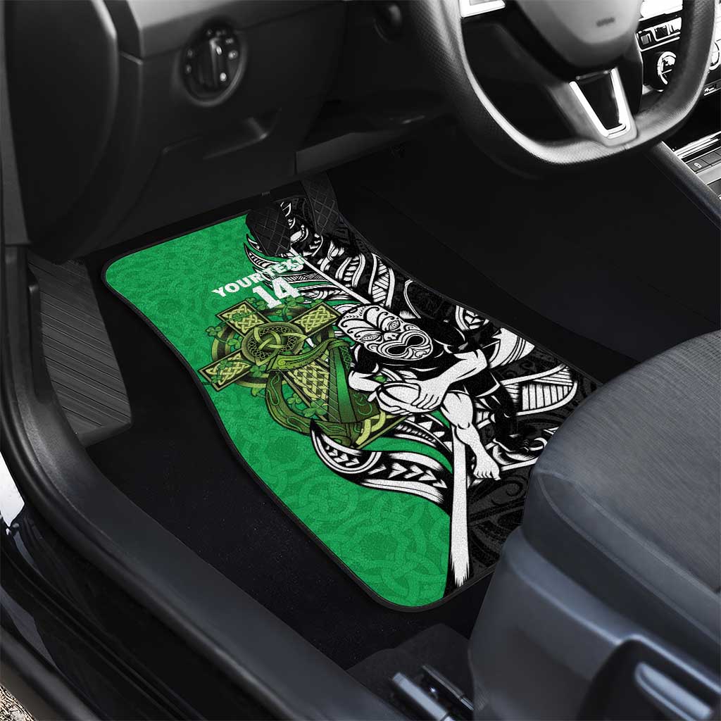 New Zealand and Ireland Rugby Custom Car Mats Maori Tiki Fern Irish Celtic Cross - Aussie Hoodie