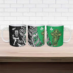 New Zealand and Ireland Rugby Ceramic Mug Maori Tiki Fern Irish Celtic Cross - Aussie Hoodie