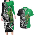 New Zealand and Ireland Rugby Custom Couples Matching Long Sleeve Bodycon Dress and Hawaiian Shirt Maori Tiki Fern Irish Celtic Cross - Aussie Hoodie