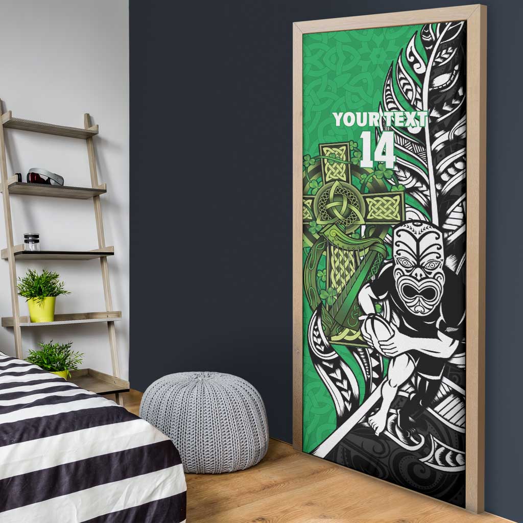 New Zealand and Ireland Rugby Custom Door Cover Maori Tiki Fern Irish Celtic Cross - Aussie Hoodie