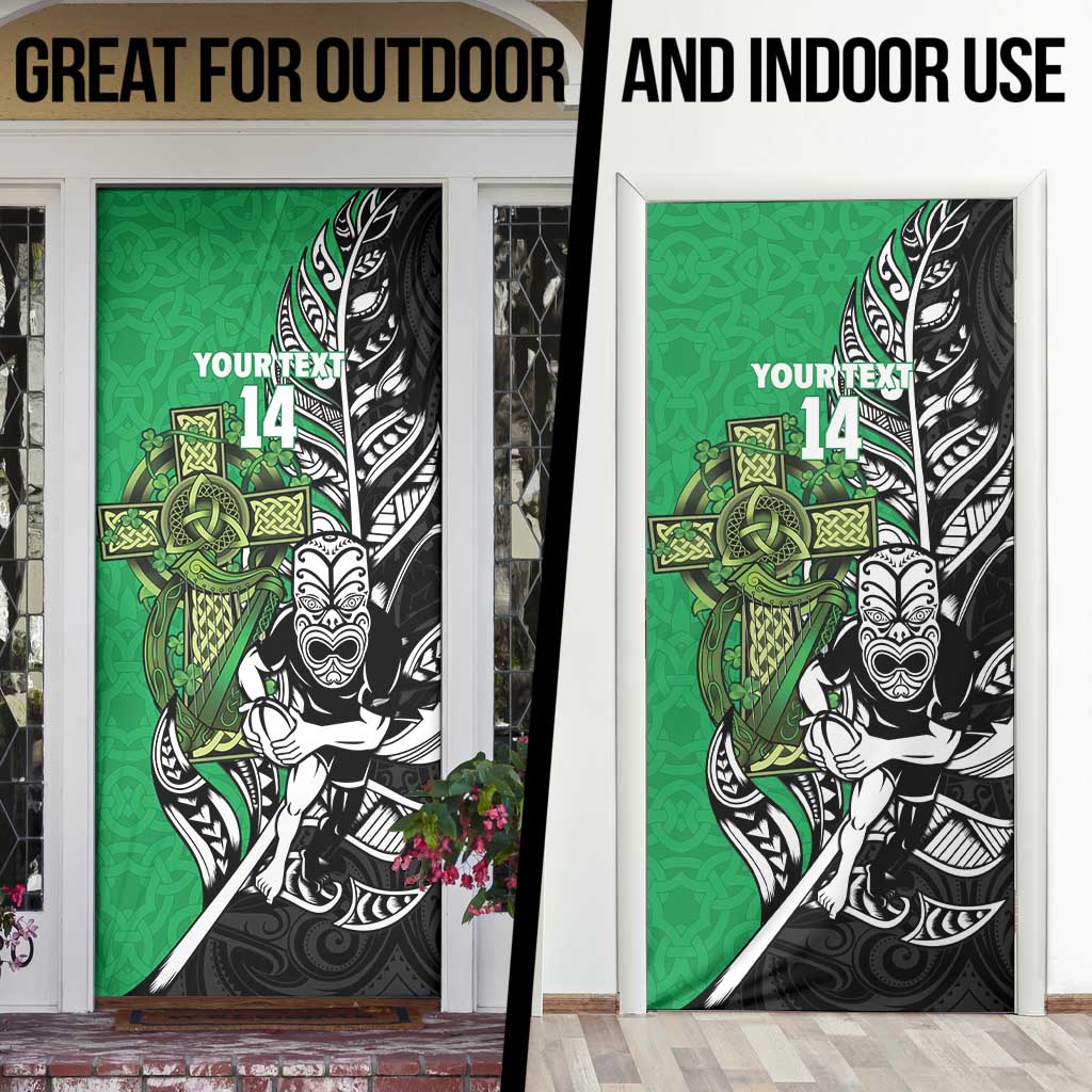 New Zealand and Ireland Rugby Custom Door Cover Maori Tiki Fern Irish Celtic Cross - Aussie Hoodie