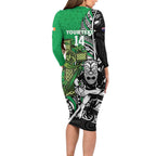 New Zealand and Ireland Rugby Custom Family Matching Long Sleeve Bodycon Dress and Hawaiian Shirt Maori Tiki Fern Irish Celtic Cross - Aussie Hoodie