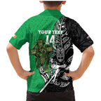 New Zealand and Ireland Rugby Custom Family Matching Mermaid Dress and Hawaiian Shirt Maori Tiki Fern Irish Celtic Cross - Aussie Hoodie