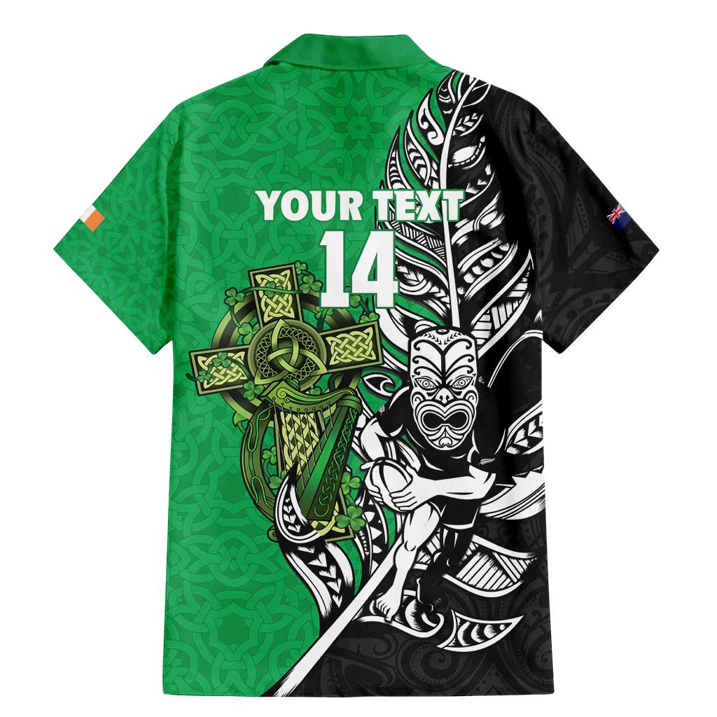 New Zealand and Ireland Rugby Custom Family Matching Mermaid Dress and Hawaiian Shirt Maori Tiki Fern Irish Celtic Cross - Aussie Hoodie