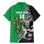 New Zealand and Ireland Rugby Custom Family Matching Mermaid Dress and Hawaiian Shirt Maori Tiki Fern Irish Celtic Cross - Aussie Hoodie