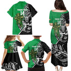 New Zealand and Ireland Rugby Custom Family Matching Puletasi and Hawaiian Shirt Maori Tiki Fern Irish Celtic Cross - Aussie Hoodie