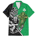 New Zealand and Ireland Rugby Custom Family Matching Short Sleeve Bodycon Dress and Hawaiian Shirt Maori Tiki Fern Irish Celtic Cross - Aussie Hoodie